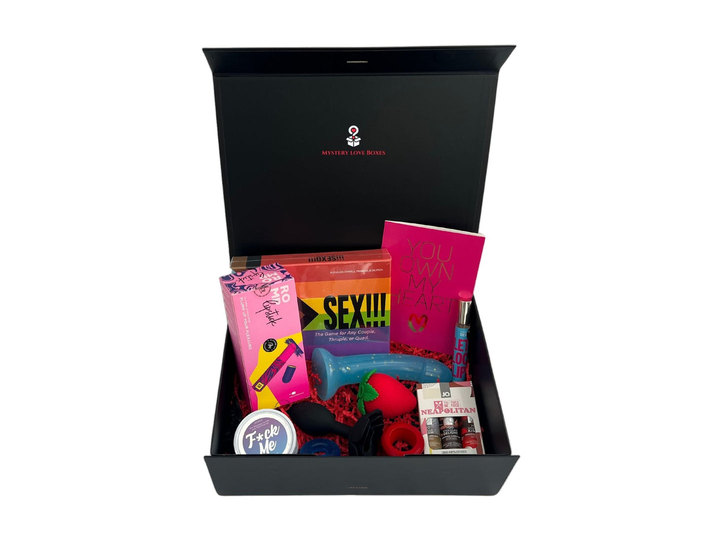 Anniversary Romance Premium Box - Front View - Intimate Wellness Premium Box by Mystery Love Boxes